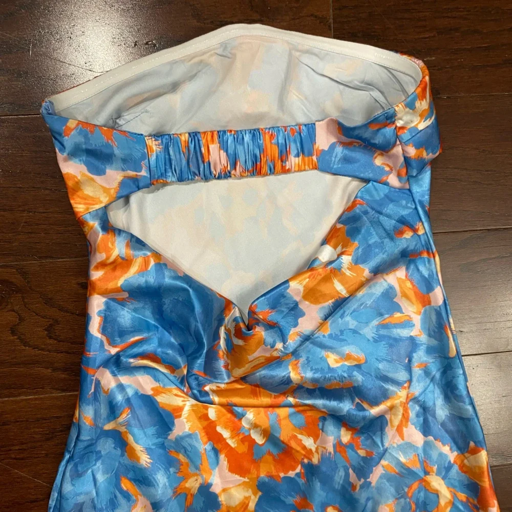 Hello Molly Blue and Orange Floral Maxi Dress - Picture 8 of 10